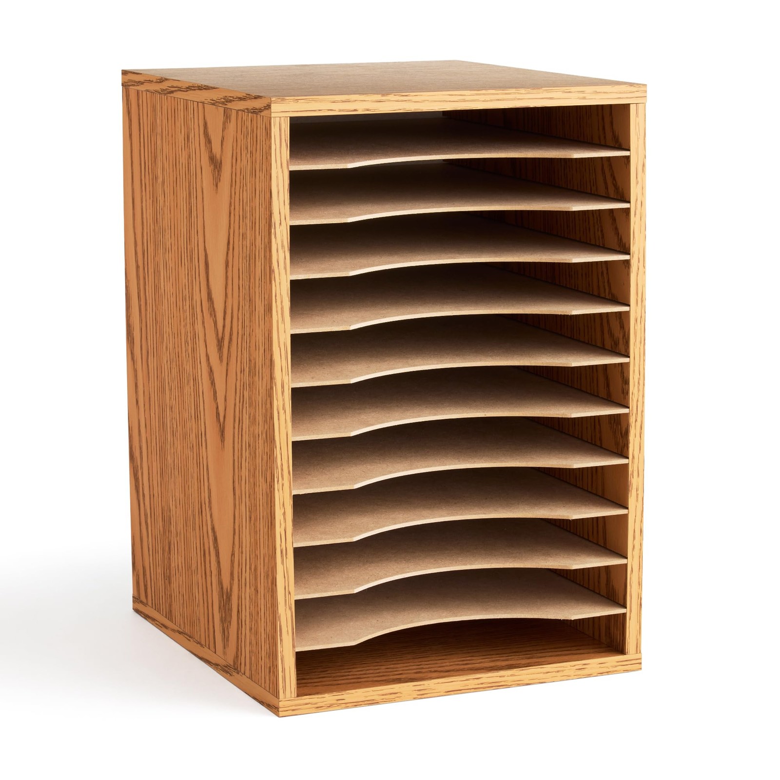 Vertical Desktop Sorter, Wooden Paper Organizer for Home Office and Classroom…