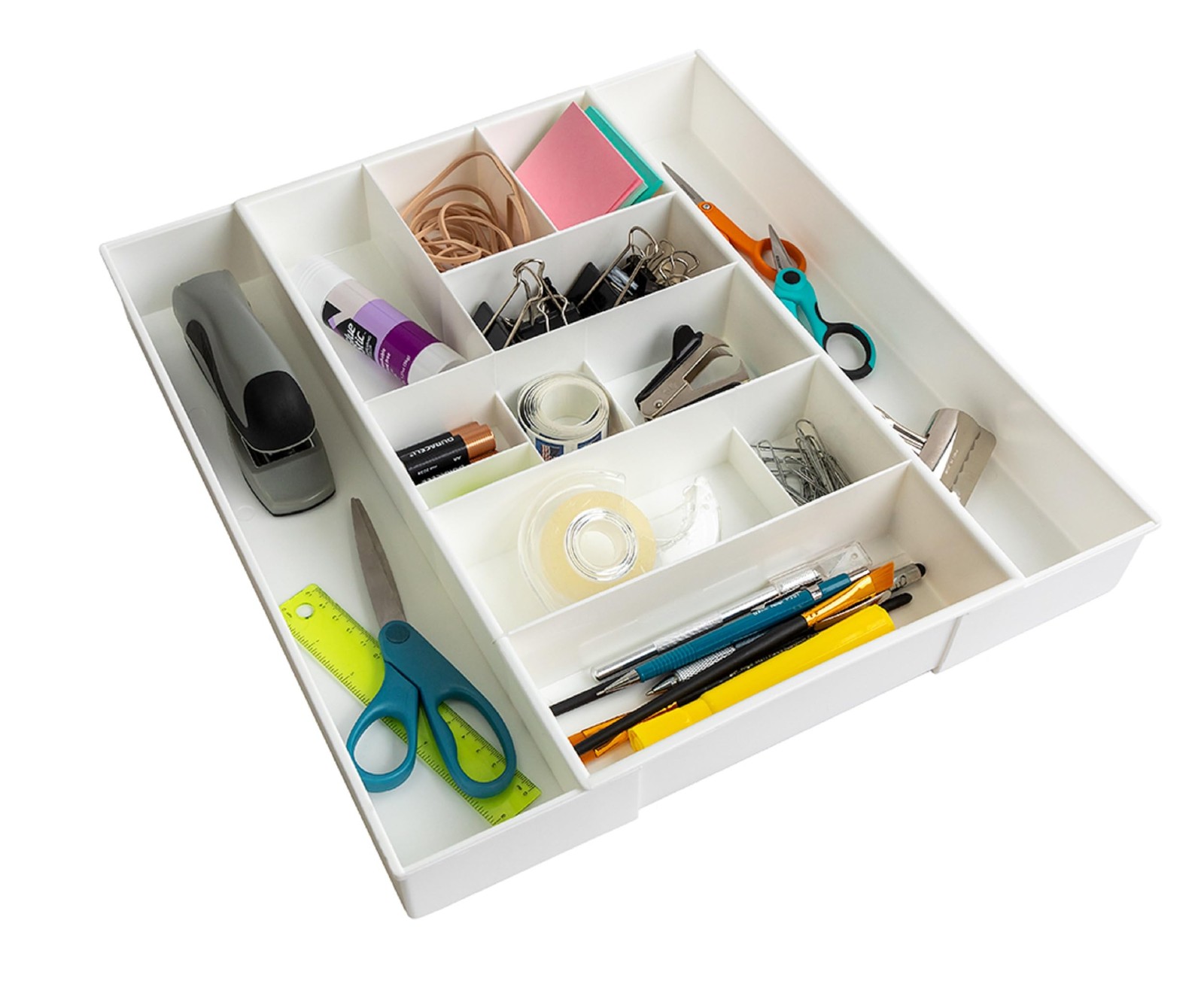 Dial Industries Expandable Junk Drawer Desk 9.5″ x 16″ x 2,25″, White