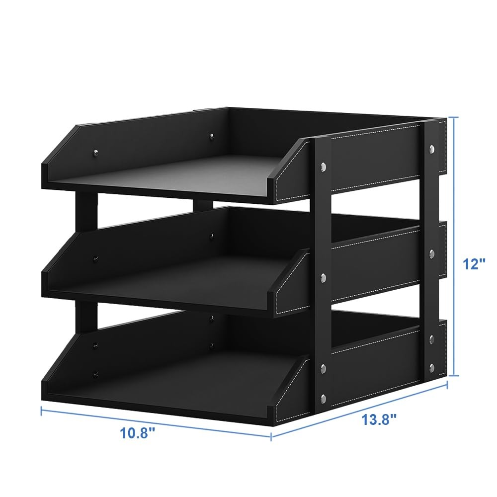 Leather Desk 13.8 inches (L) x 12 (W) x 10.8 (H), Black
