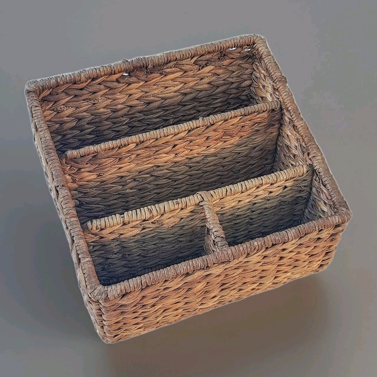 Wicker Baskets Set of 2 Vintage Organizer – Rustic Office Home