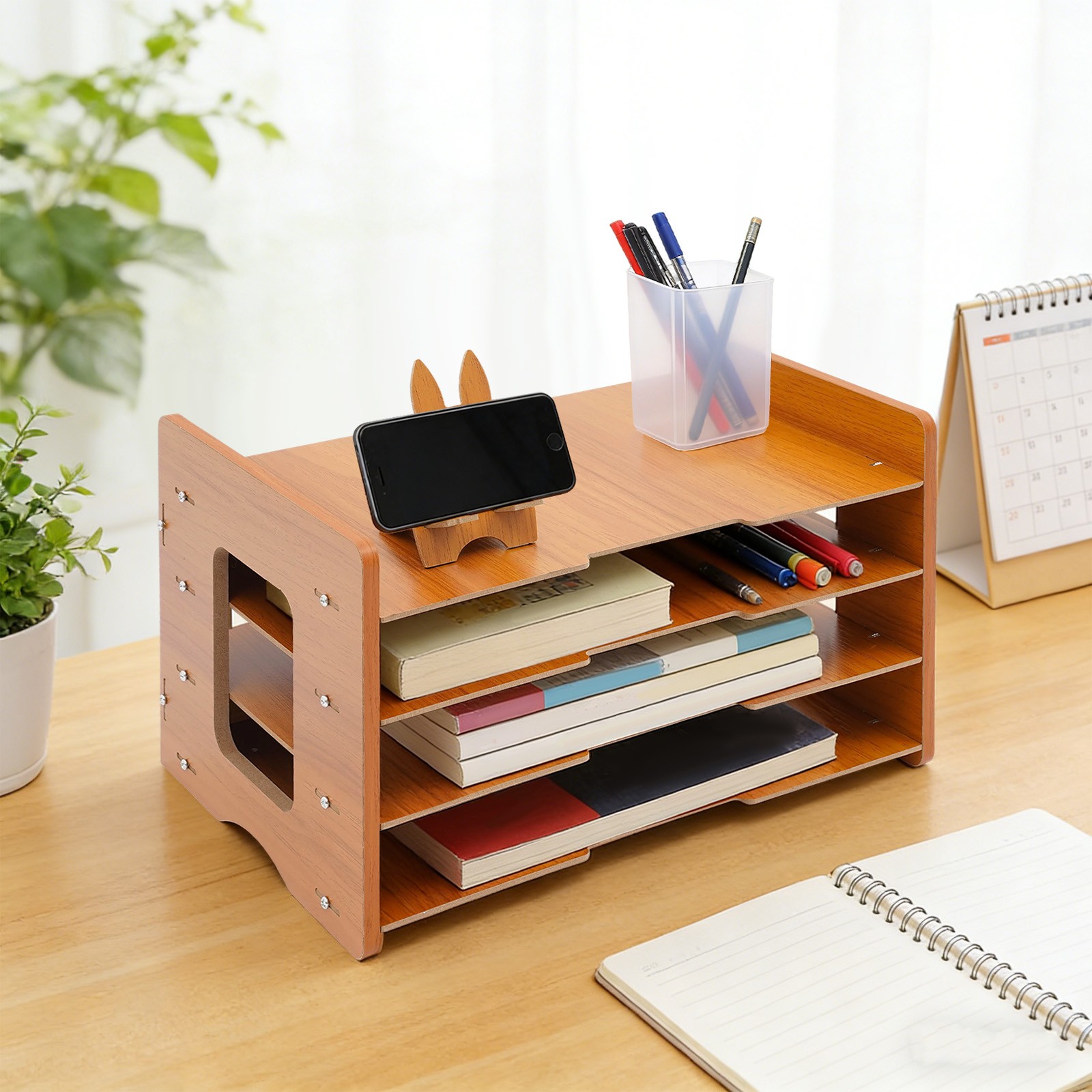 4-Tier Office Desk Organzier, Paper Organizer Mail Sorter, Desktop File Organize
