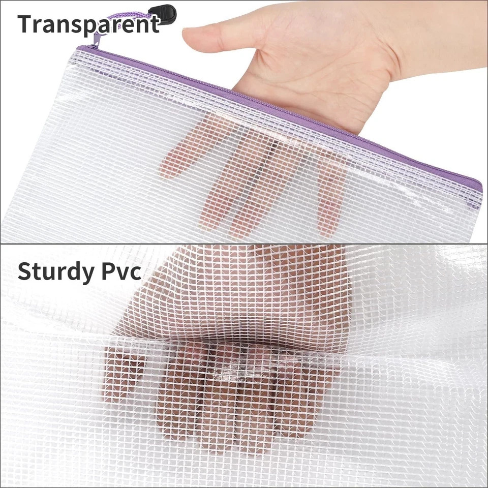 EOOUT 30pcs Mesh Zipper Pouch Bags, 8 Sizes Plastic Bags, 8 Colors Waterproof…