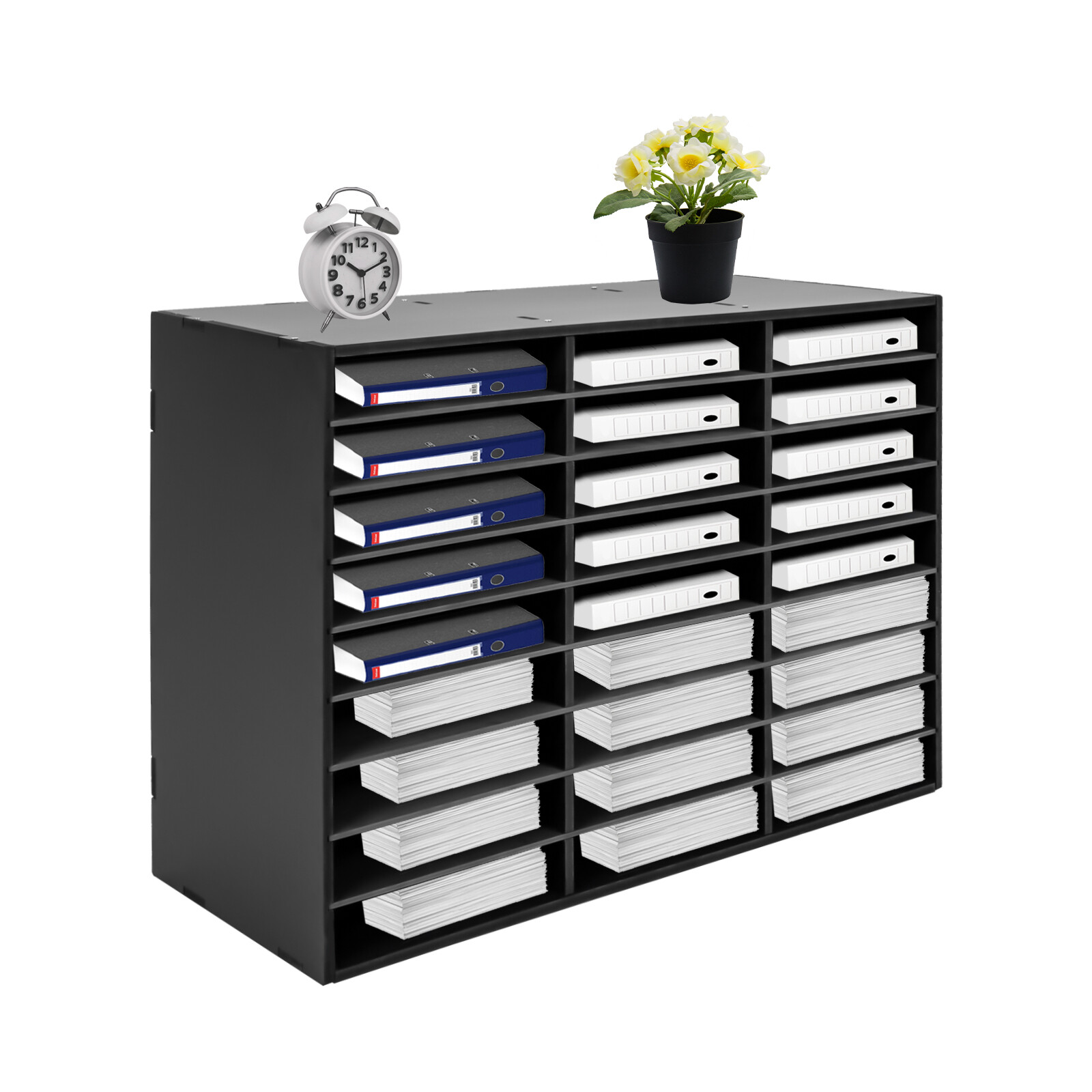 Wood Literature Organizer File Sorter Paper Storage Holder 27 Slots (per 400 A4）
