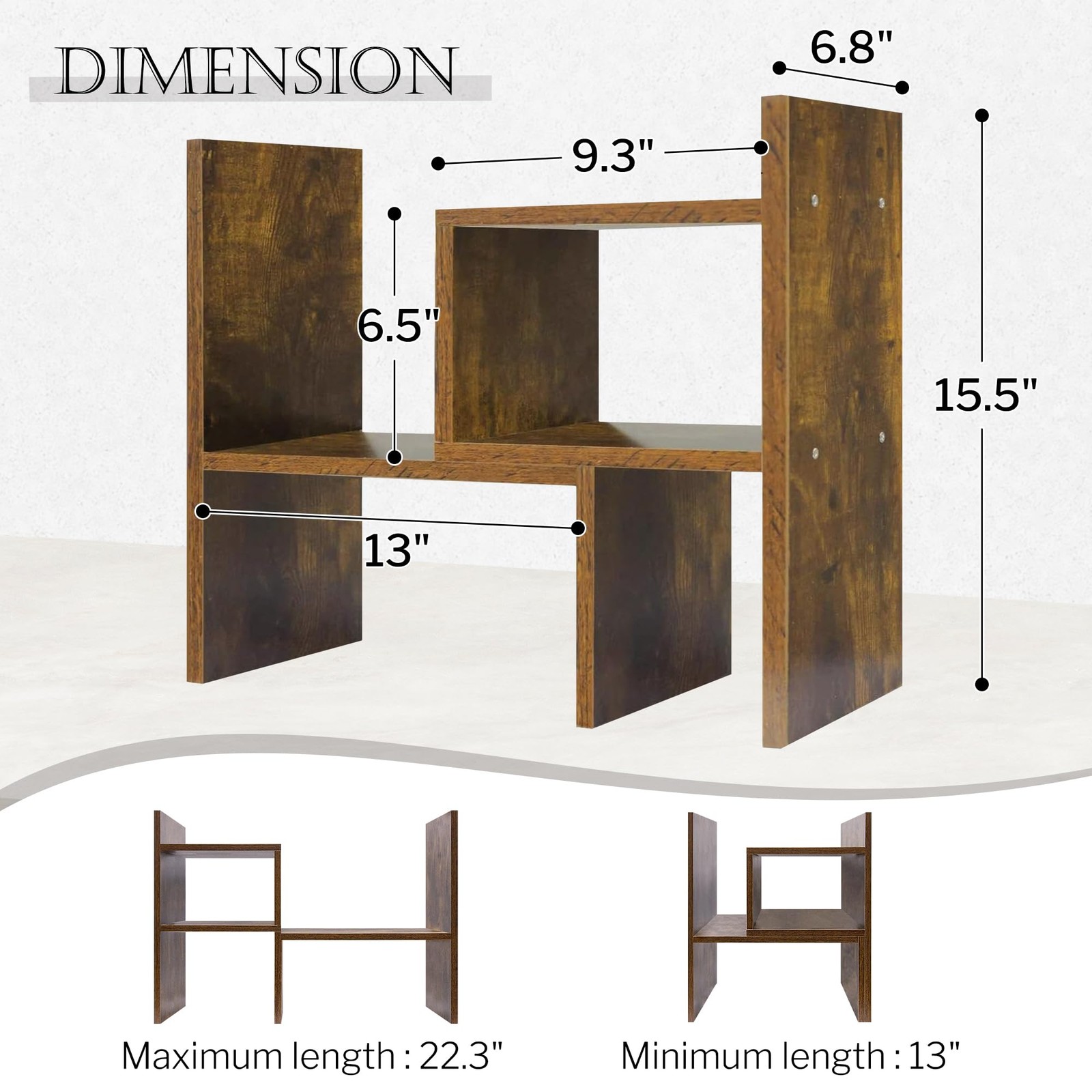 Jerry & Maggie – Desktop Organizer 16*15.8*6.8 inches, Natural Wood Tone