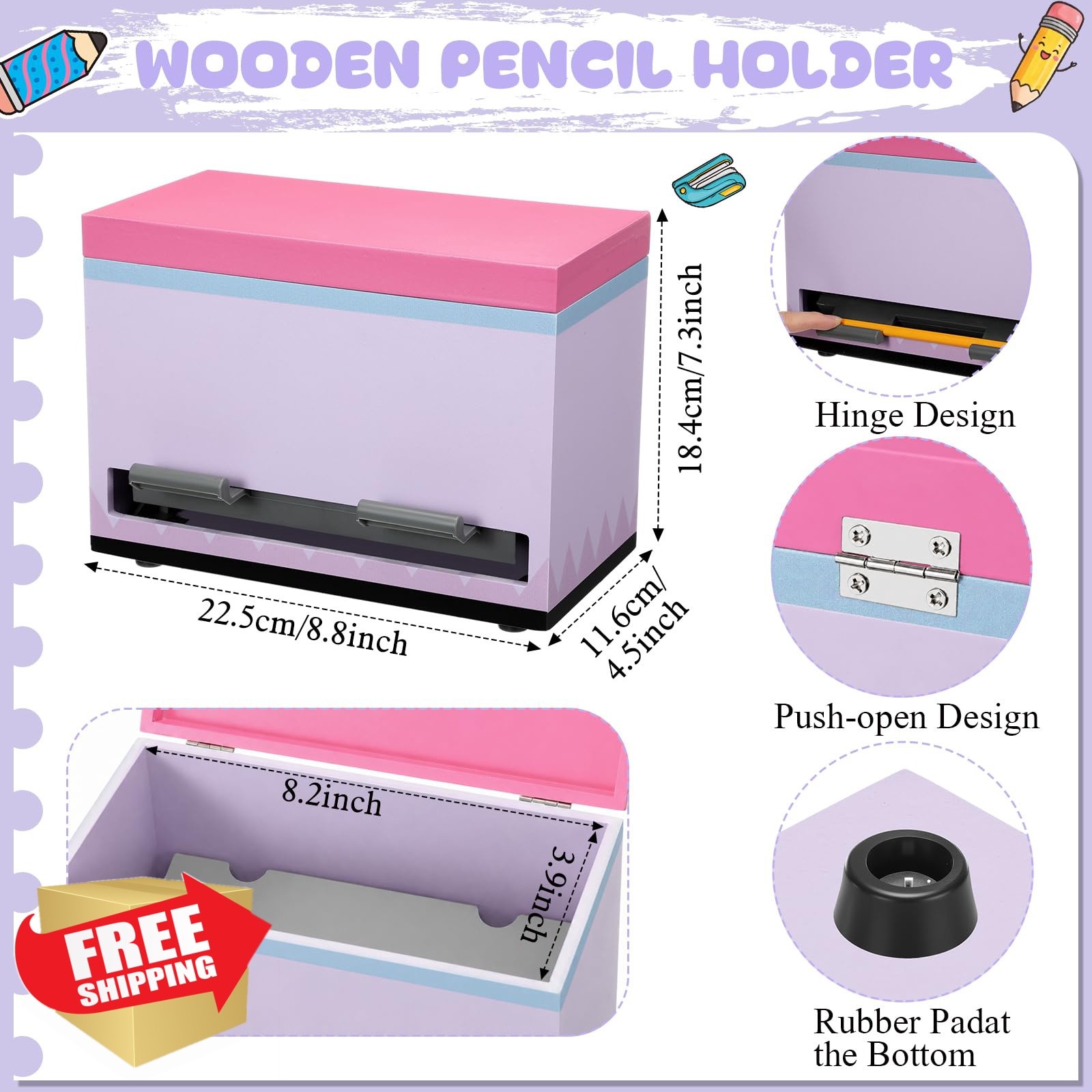 Yalikop Pencil Dispenser Light Purple 1 Pc