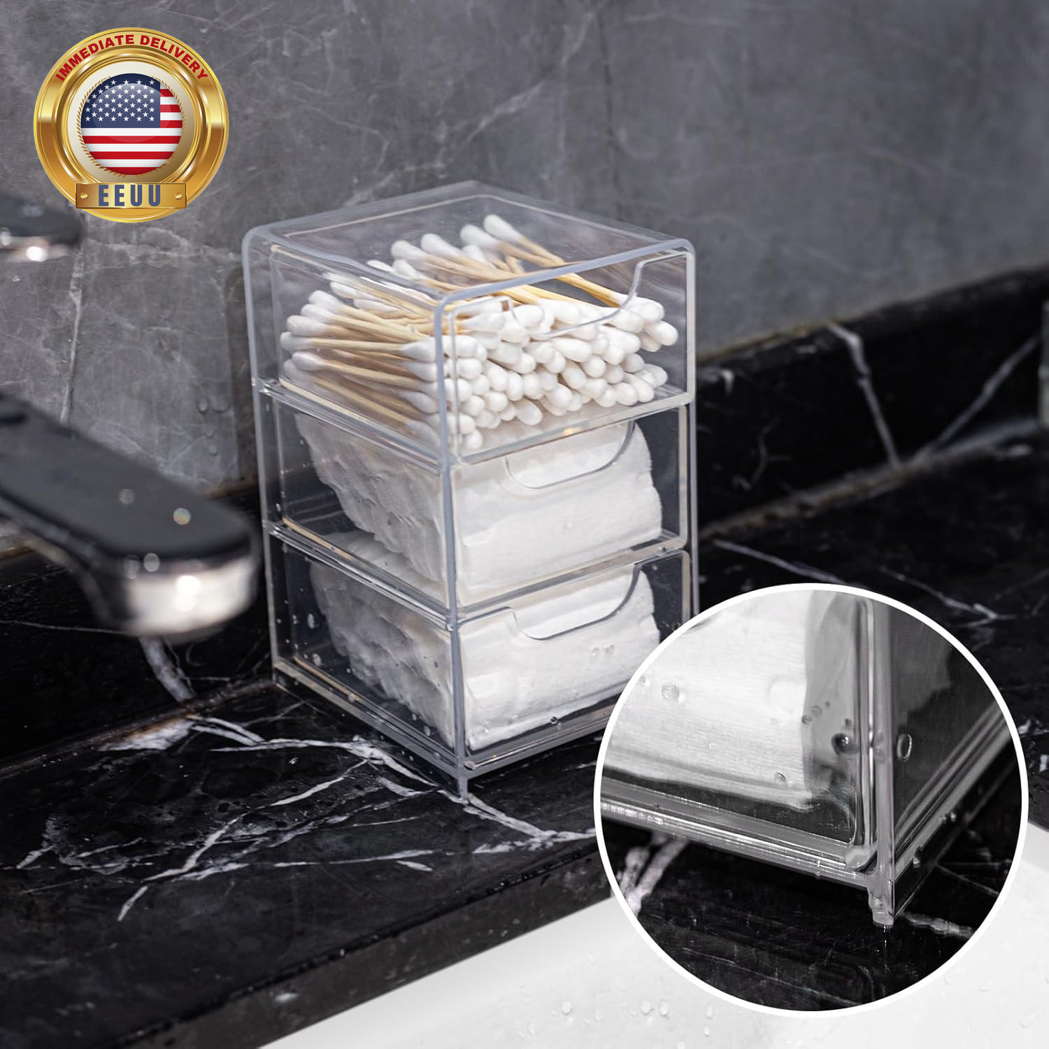 Small Desk Organizer with Drawer, Desktop Organization for Office Supplies, Jewe