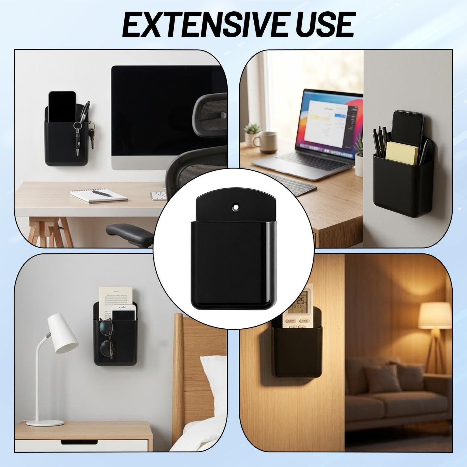 3Pcs Remote Control Holders Wall Mount, Self Adhesive Wall Remote Holder for