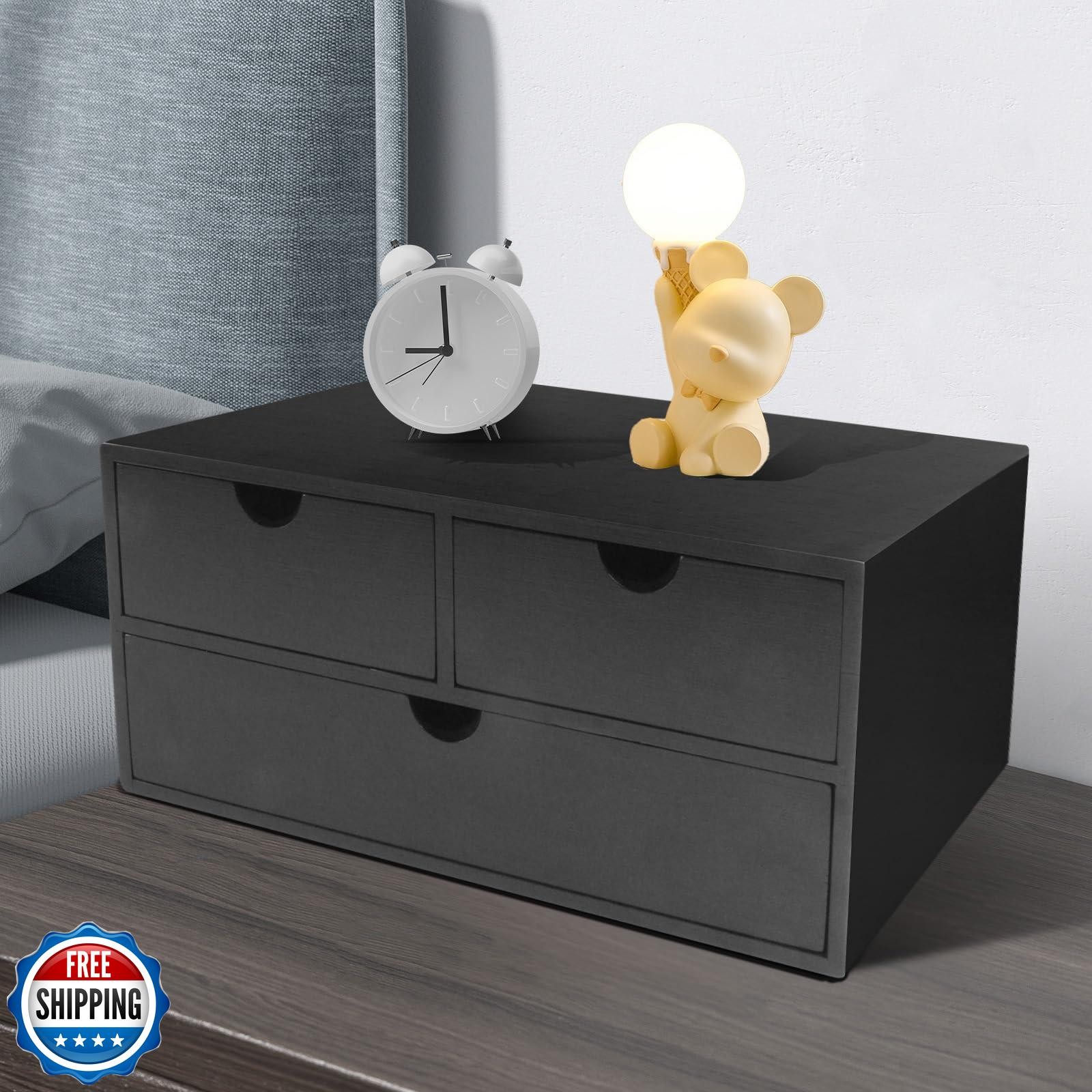 Charmewooden Desk Organizer with Drawers Countertop Drawer Organizer Drawers