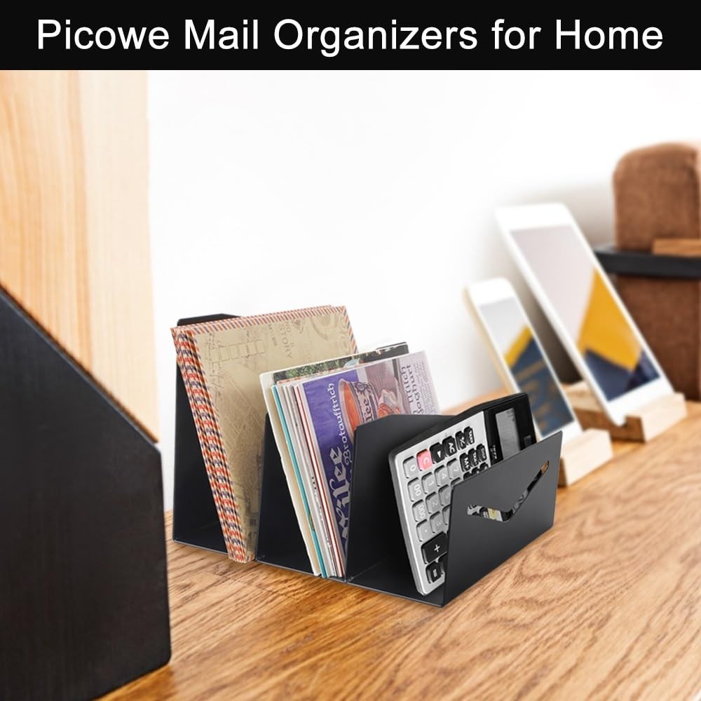 Metal Desk Organizer Holder, 3 Slots Letter Holder Organizer Envelope Organiz…