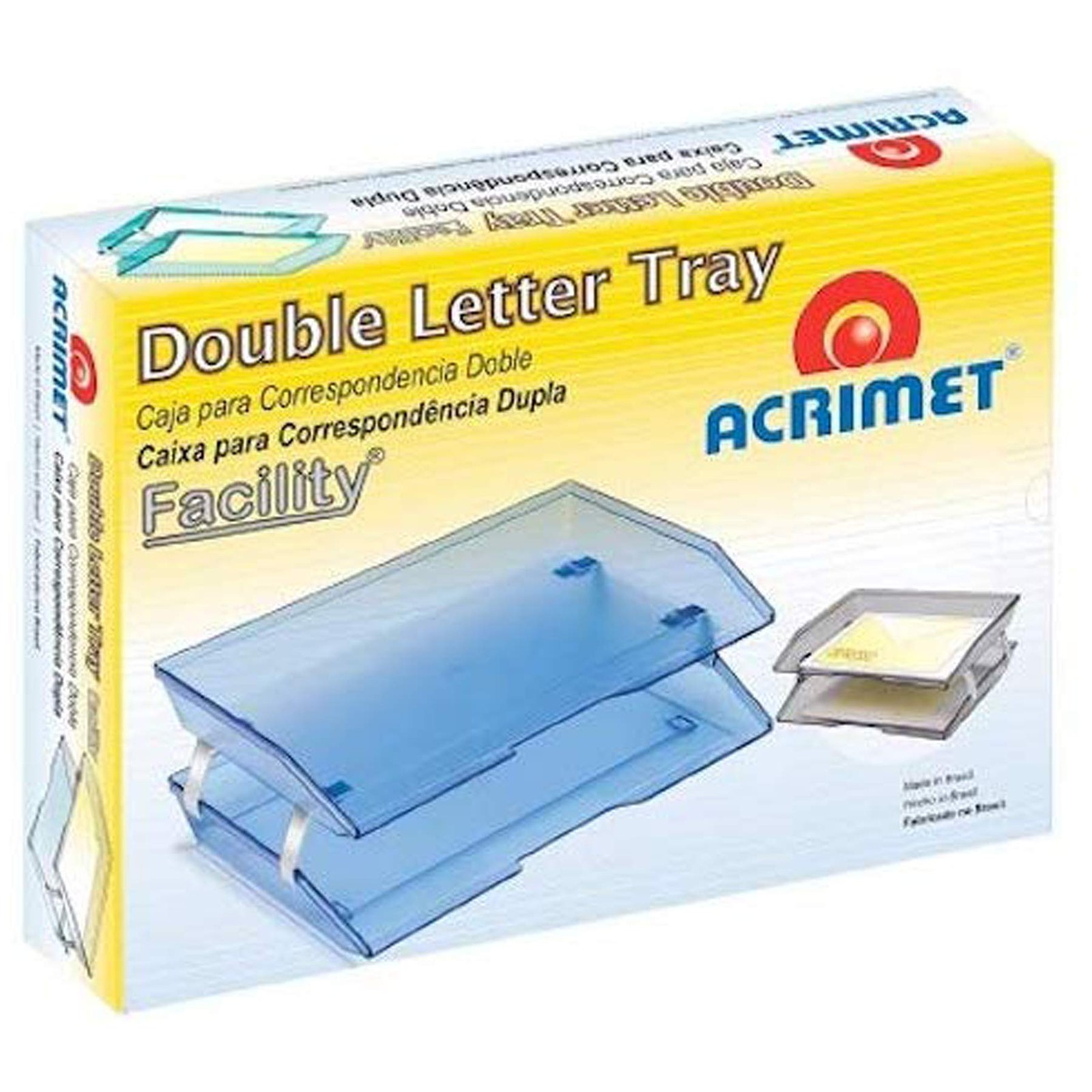 2 Tier Letter Tray Side Load Letter Size A4 Desktop File Organizer Clear Gray