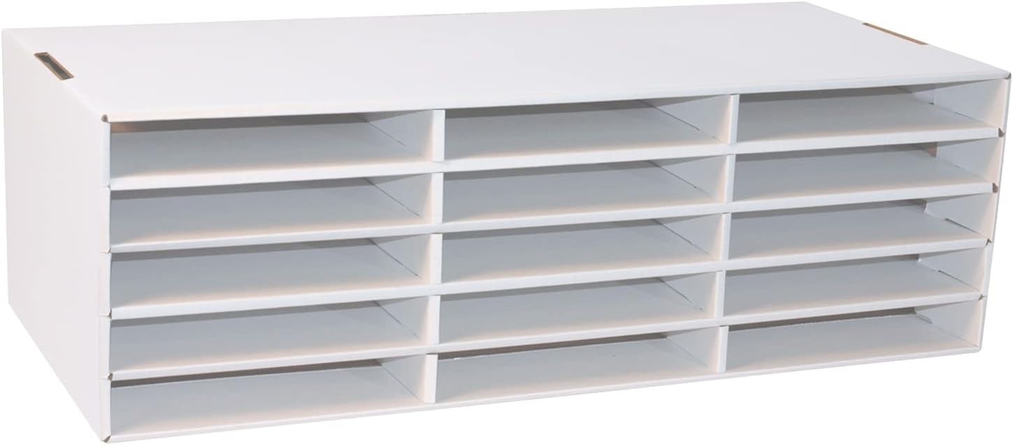 Rectangular Paper Storage Organizer for Craft Supplies and Educational Use
