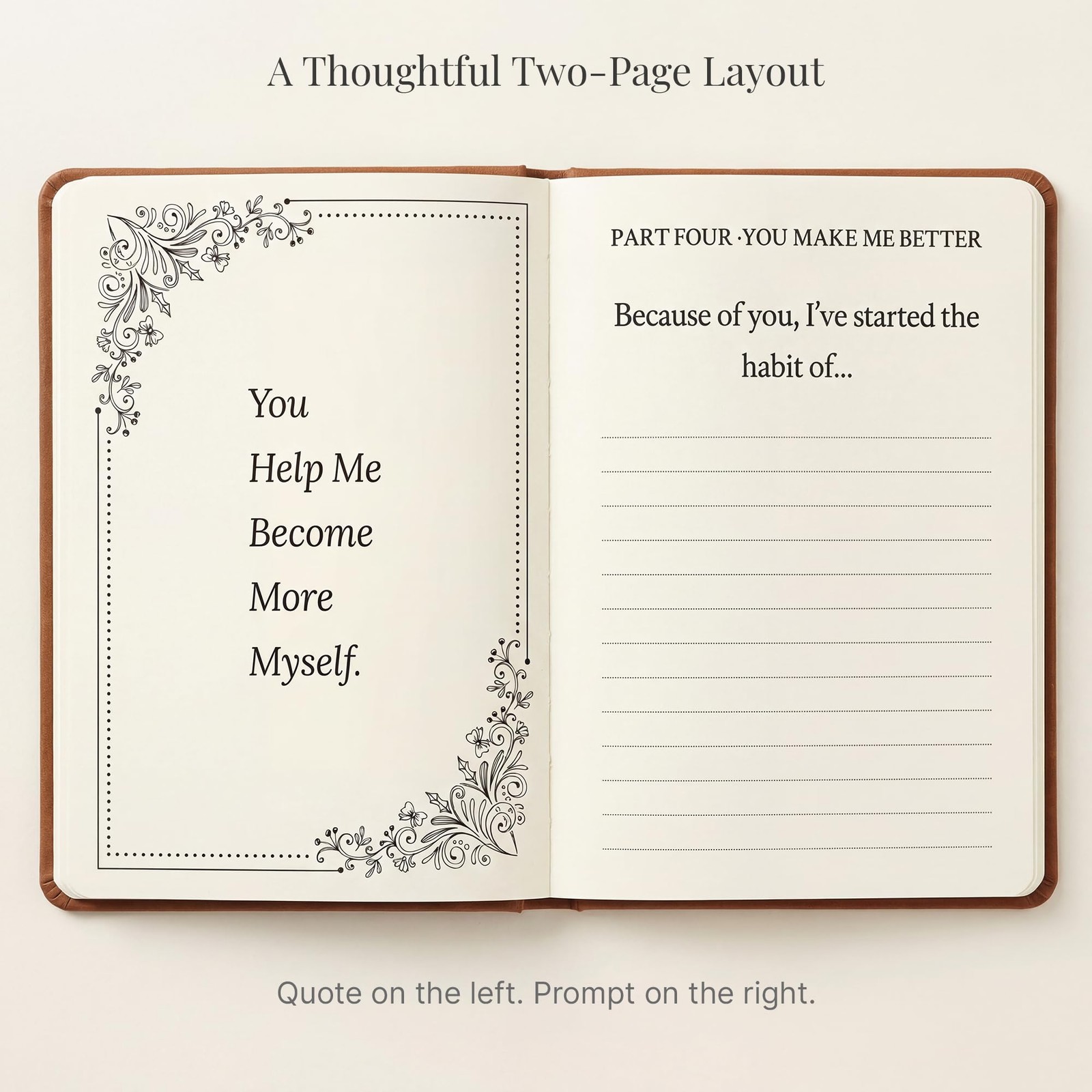 YOELOVE What I Love About You Leather Book – 30 Reasons Why I You, Brown