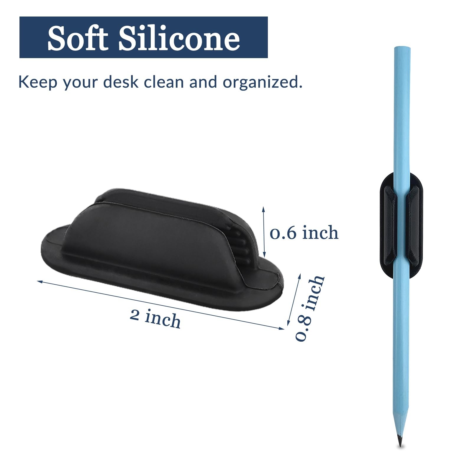 ZUFECY 15-Pack Rubber Pen Holder, Adhesive Silicone Pencil Holder for Desk an…