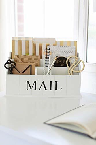 MAIL ORGANIZER Wooden Desk Rustic Country Sorter Holder 3 Tier BLU MONACO