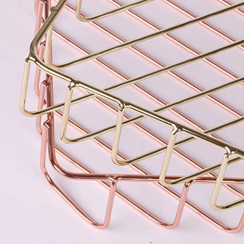 Rose Gold File Tray Wire Iron Elegant Letter Size Desk Documents Tray