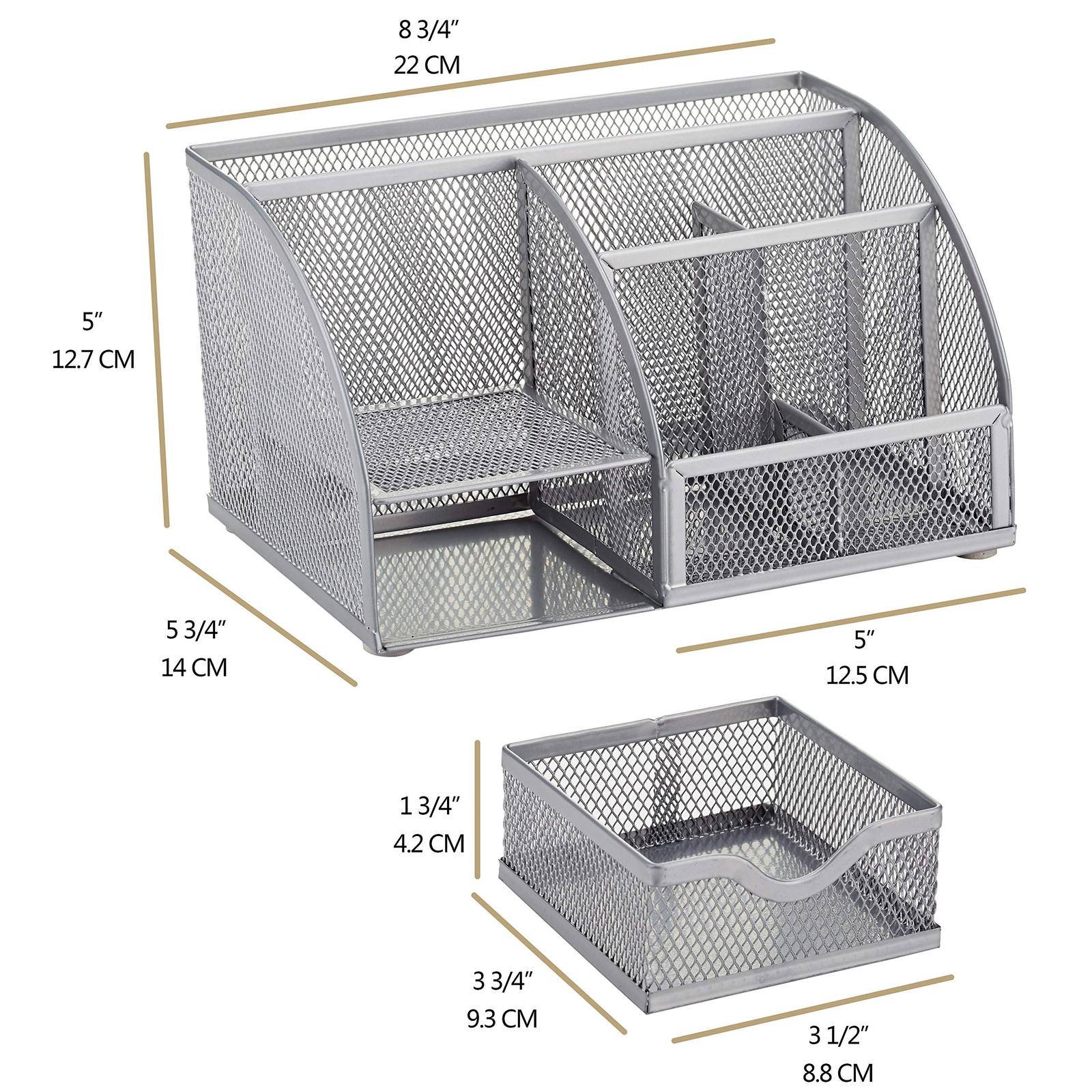 Mesh Desk Organizer Office with 7 Compartments + Drawer/Desk Tidy Candy/Pen H…
