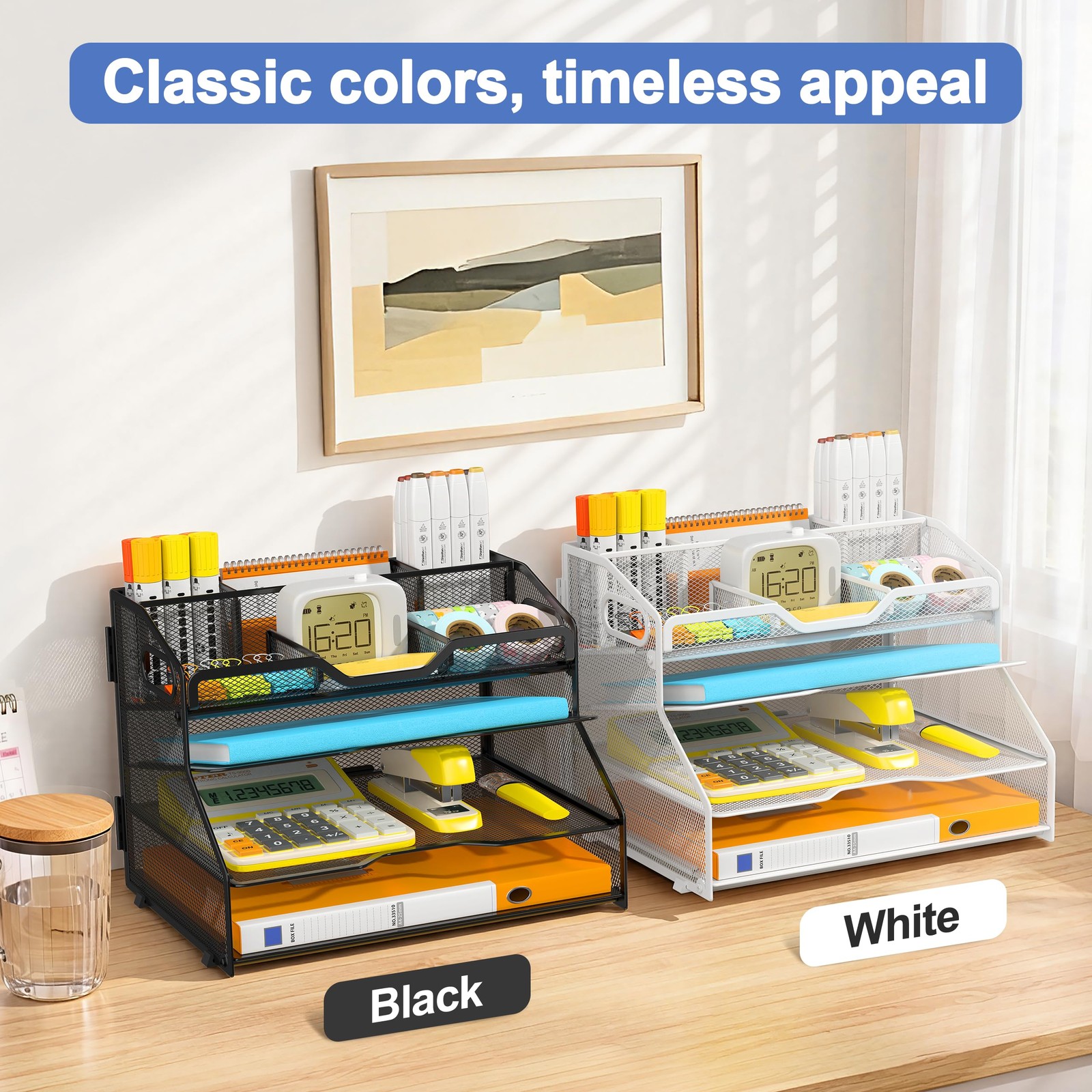 NextFile 4 Tier Desk Orgnizers and Accessories, Metal Magazine File Holder wi…