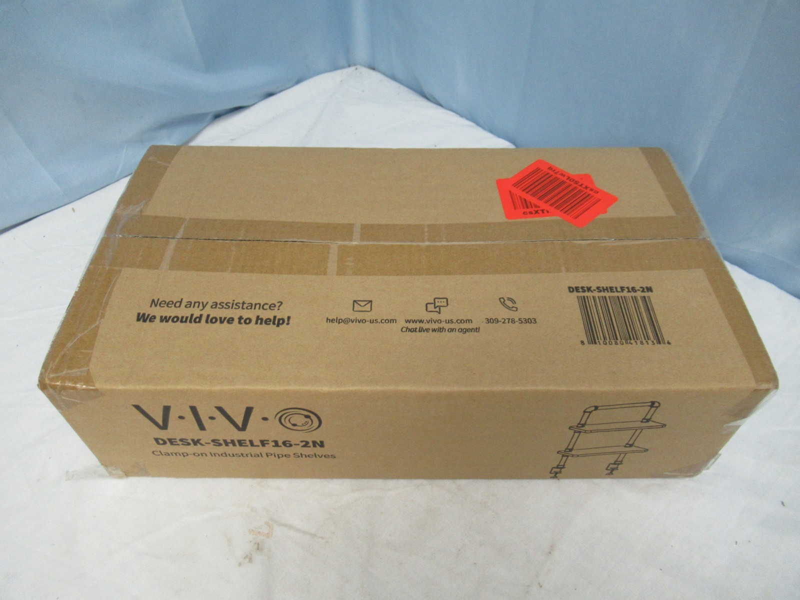 VIVO Clamp-On 16″ 2 Tier Desk Industrial Pipe Shelves DESK-SHELF16-2N (S)