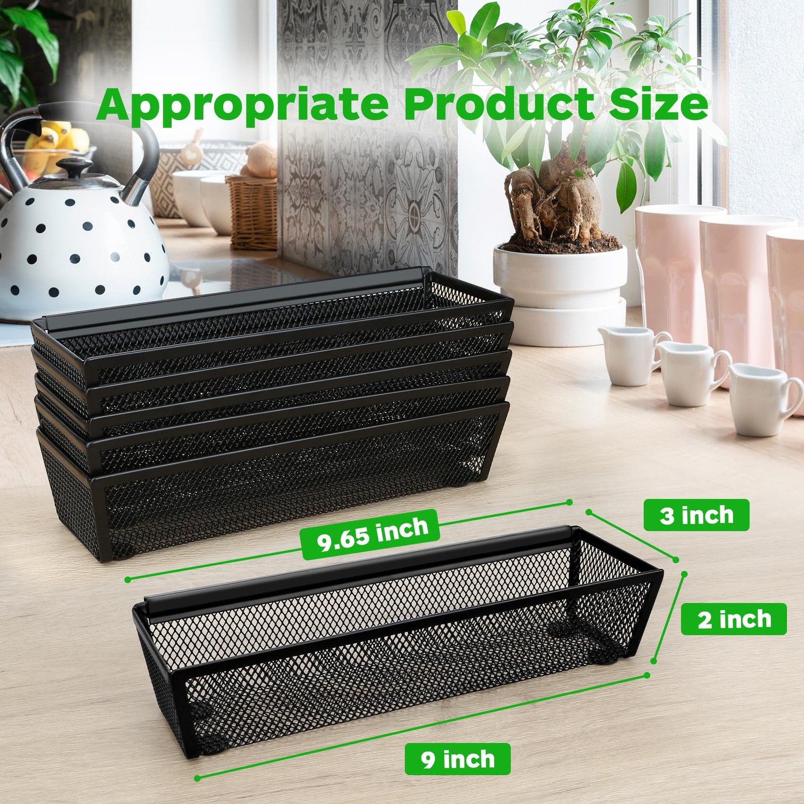 Smgmg Silverware Drawer Organizer, 9.6 * 3 * 2 Inches, Black