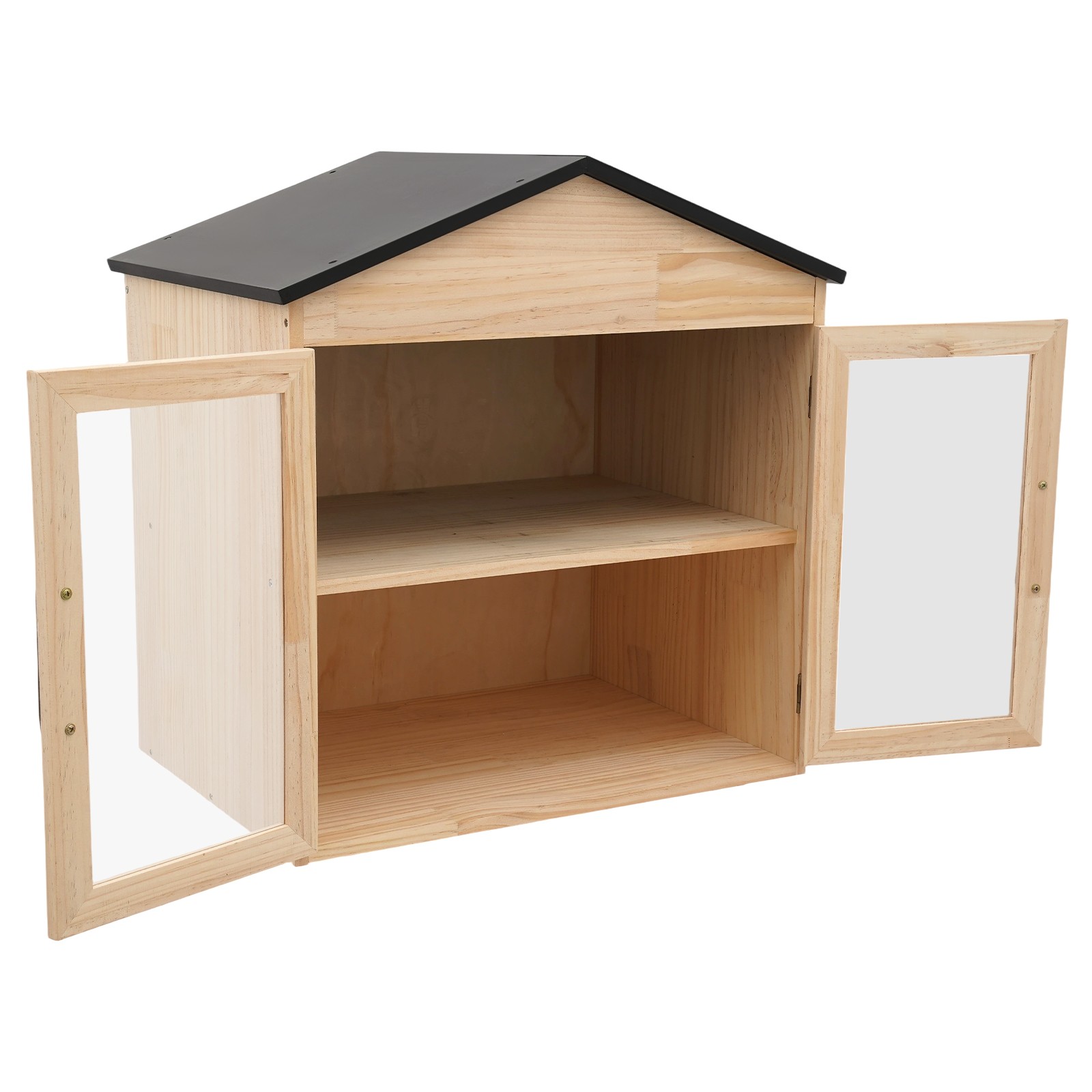 Outdoor Library Book Box Storage Wood Color Wooden Cabinet Little Literature Box