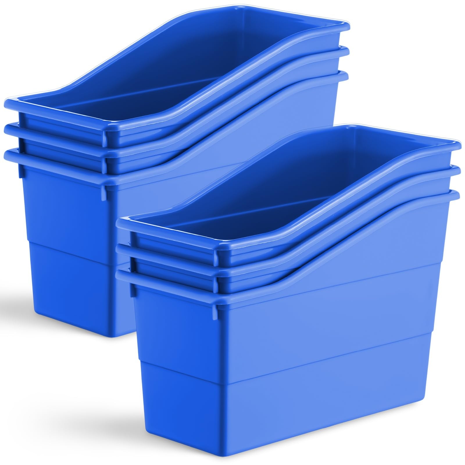 6 Packs Book Bins for Classroom Plastic Book Binder Holders Vertical Organize…