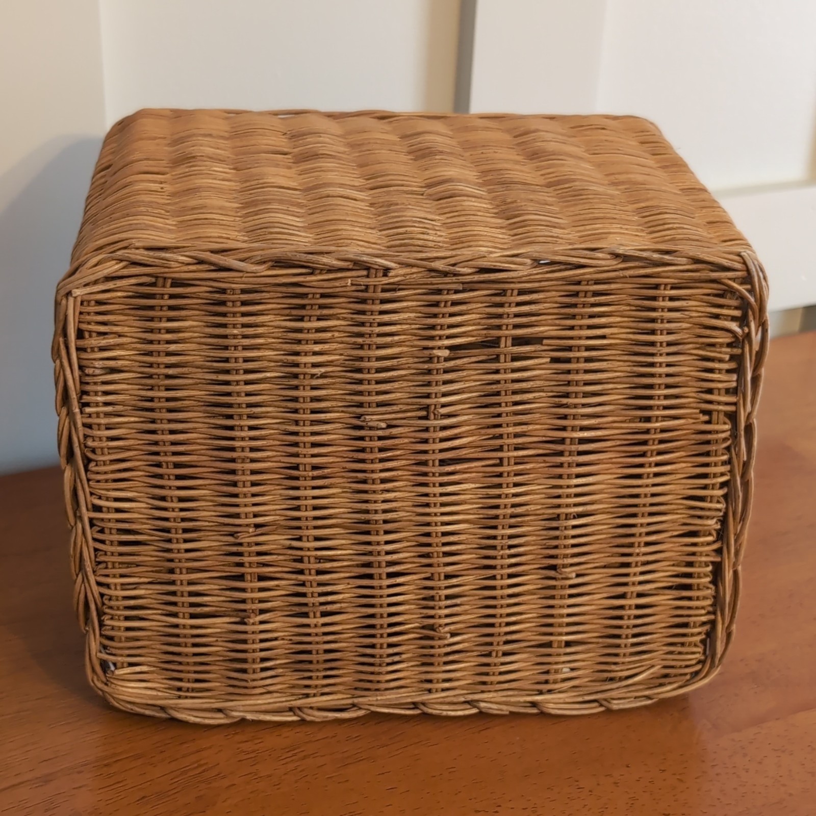 Vintage Wicker Rattan Desk Mail Organizer Work or Office Cottagecore