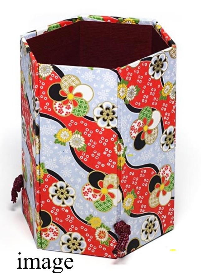 Japanese Yuzen Washi Mini Hexagon Pen Holder Desk Organizer Small Storage Box