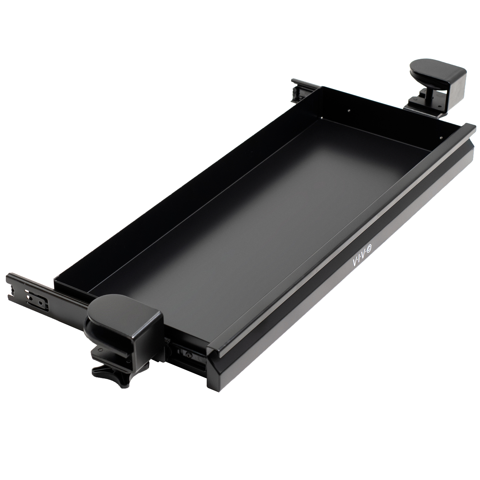 VIVO Black 22″ Shallow Clamp-on Pull Out Storage Drawer Desk Organizer