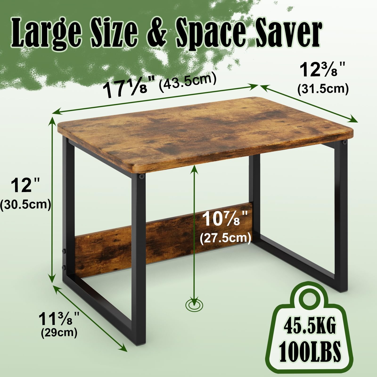 MARTY Printer Stand with Storage for Desk, Desktop 2 Tier, Rustic Brown