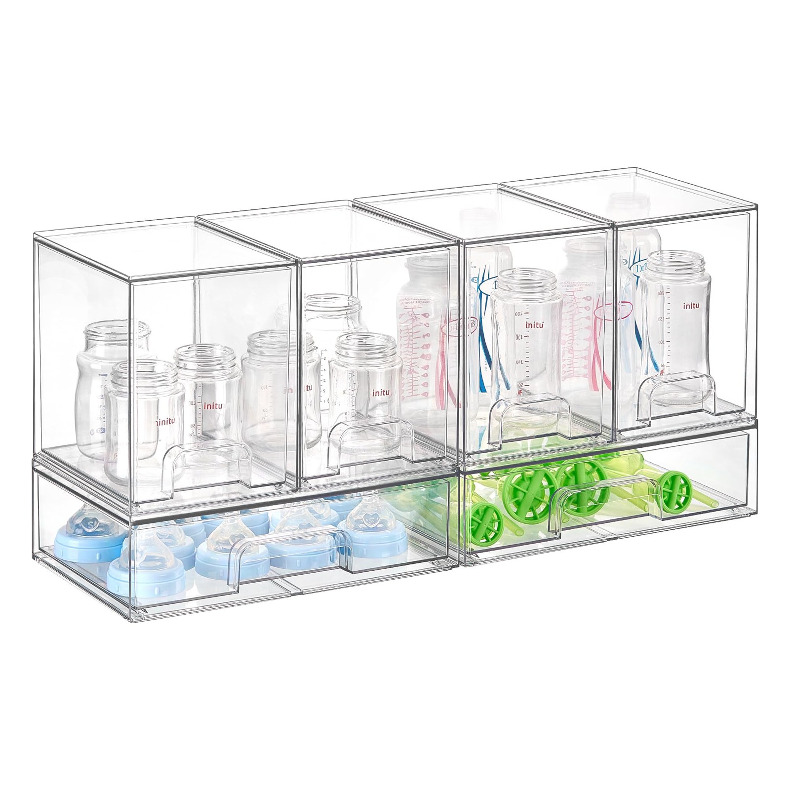 Vtopmart 6 Pack Baby Bottle Organizer Set, 7.5 x 12 x 22 inches, clear