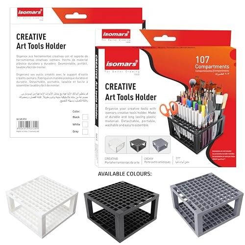 107 Slot Art Organizer Pen Pencil Brush Holder Desk Storage Stand Plastic