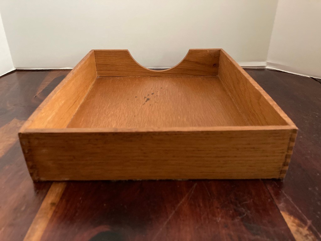 Vintage Hedges Files 1721 The Line Dovetail Oak Wooden Box Letter File Desk Tray