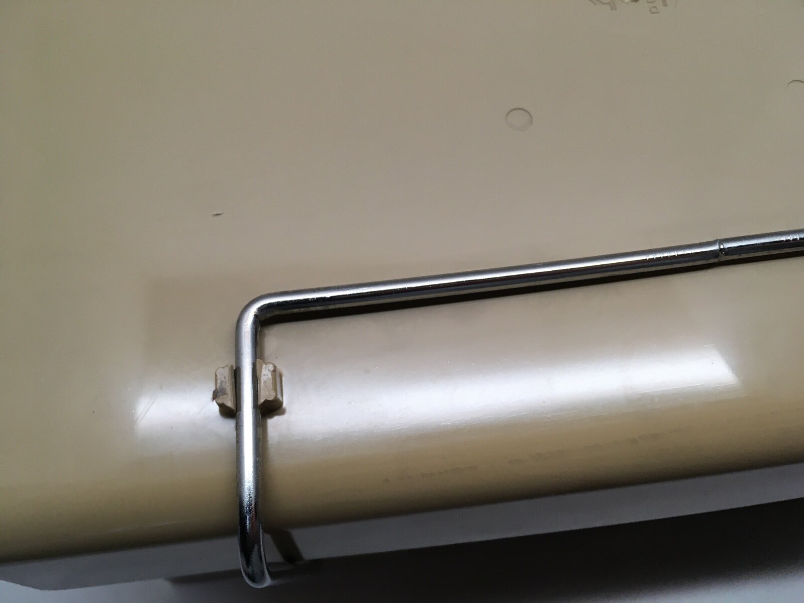 Vtg McDonald Duk-It Beige Plastic Chrome 2-Tier In Out Desk Tray Organizer MCM