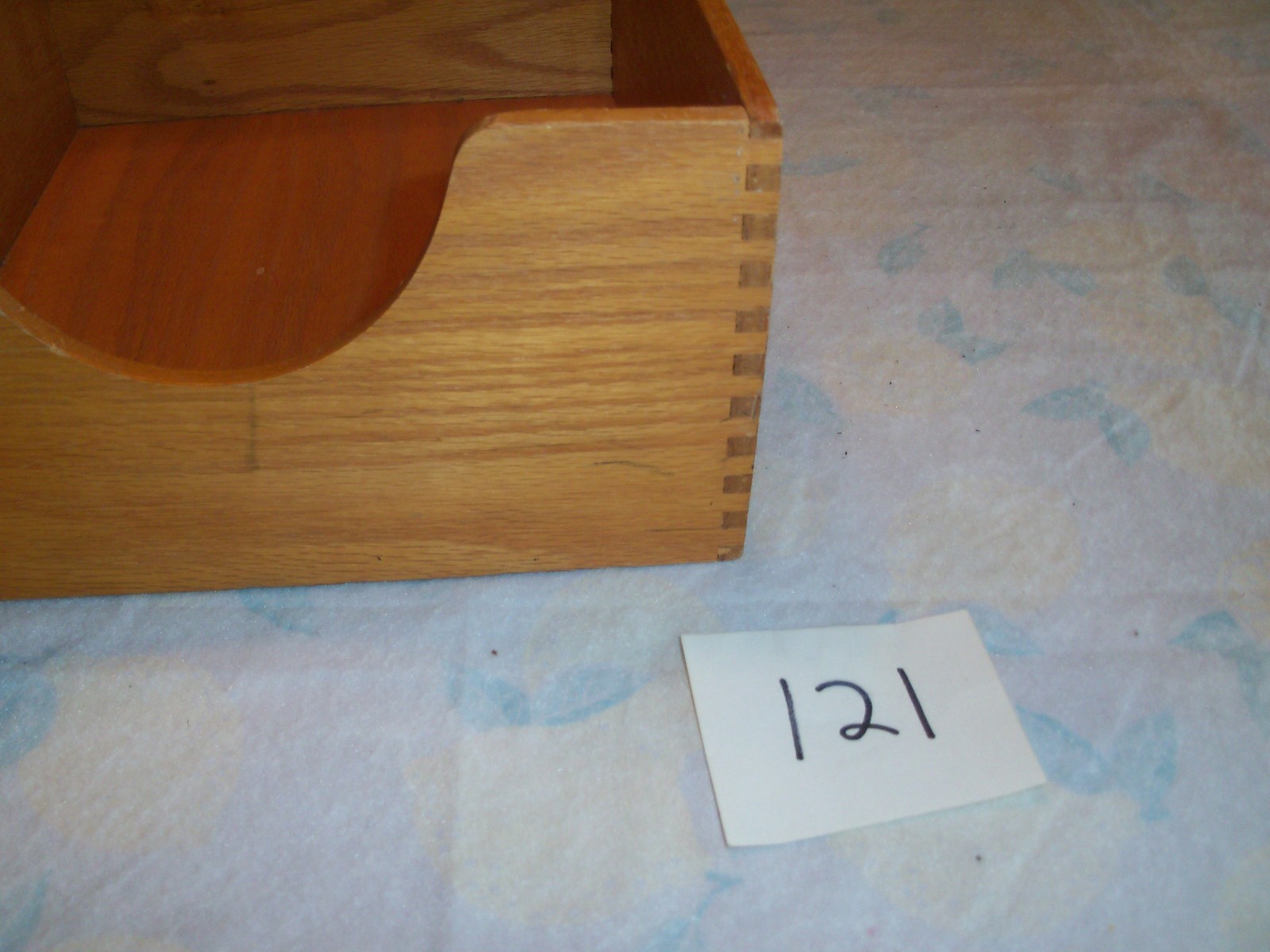 Vintage Hedberg 821 Large Tall Wood Desk Tray Letter File Dovetail Organizer USA
