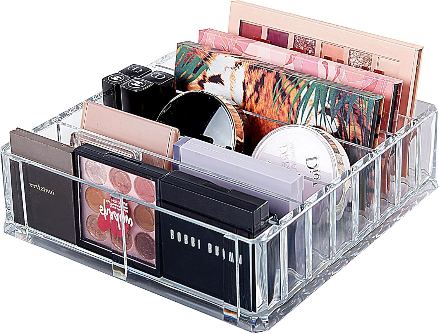 Makeup Organizer for Eyeshadow Palette Organizer, 8 Section Clear