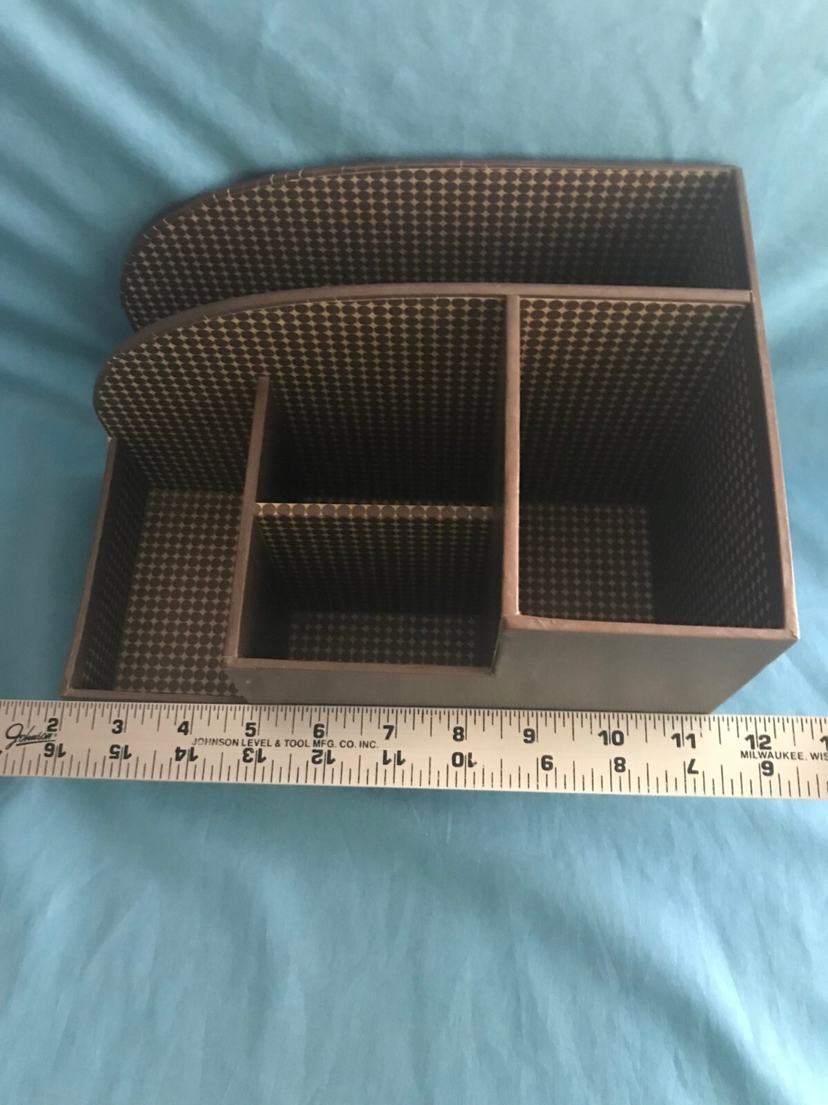 Pre-Owned Brown Real Simple Office & Craft Supplies Wooden Desk Organizer