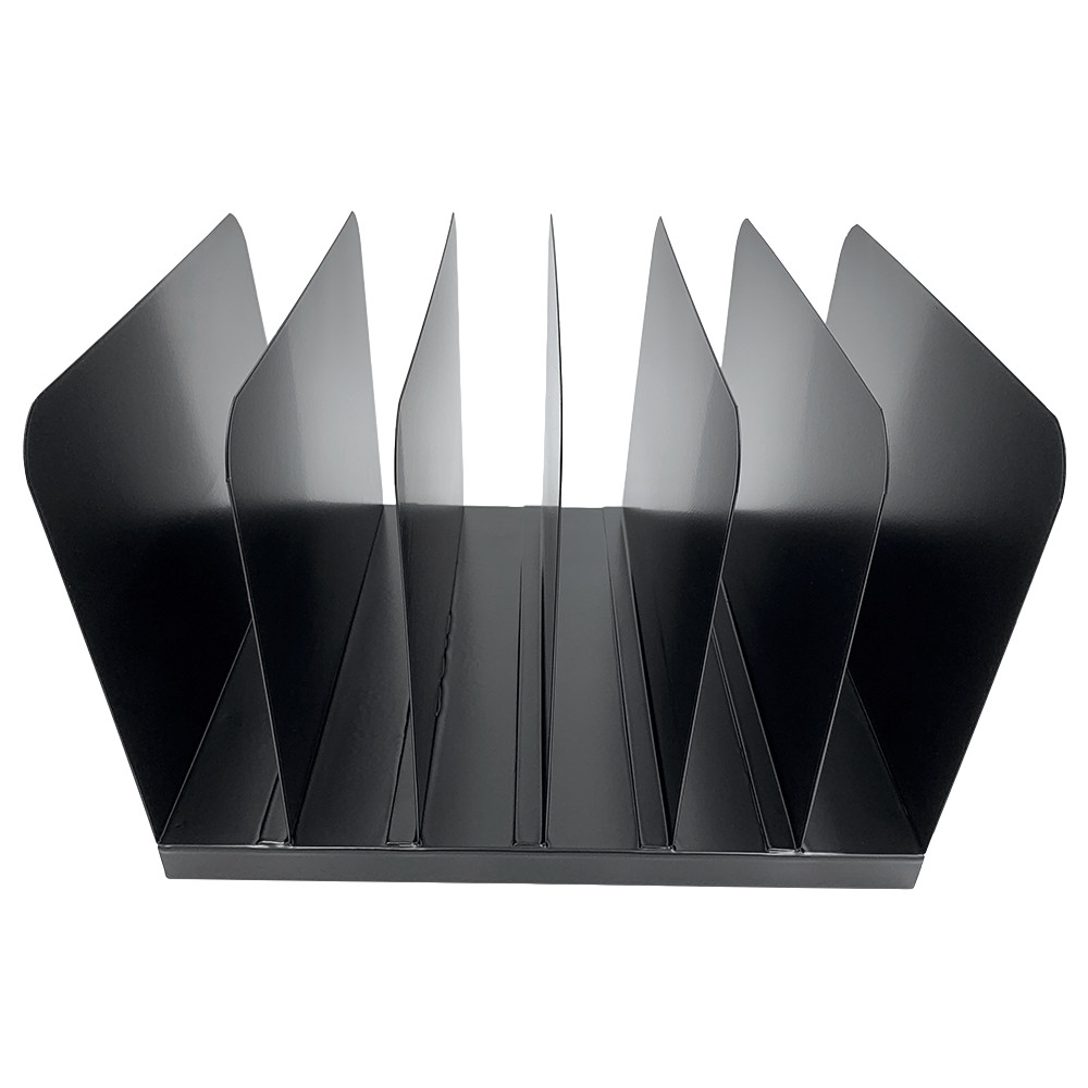 Huron Vertical 6 Slot Steel Desk Organizer/Sorter Black HASZ0144