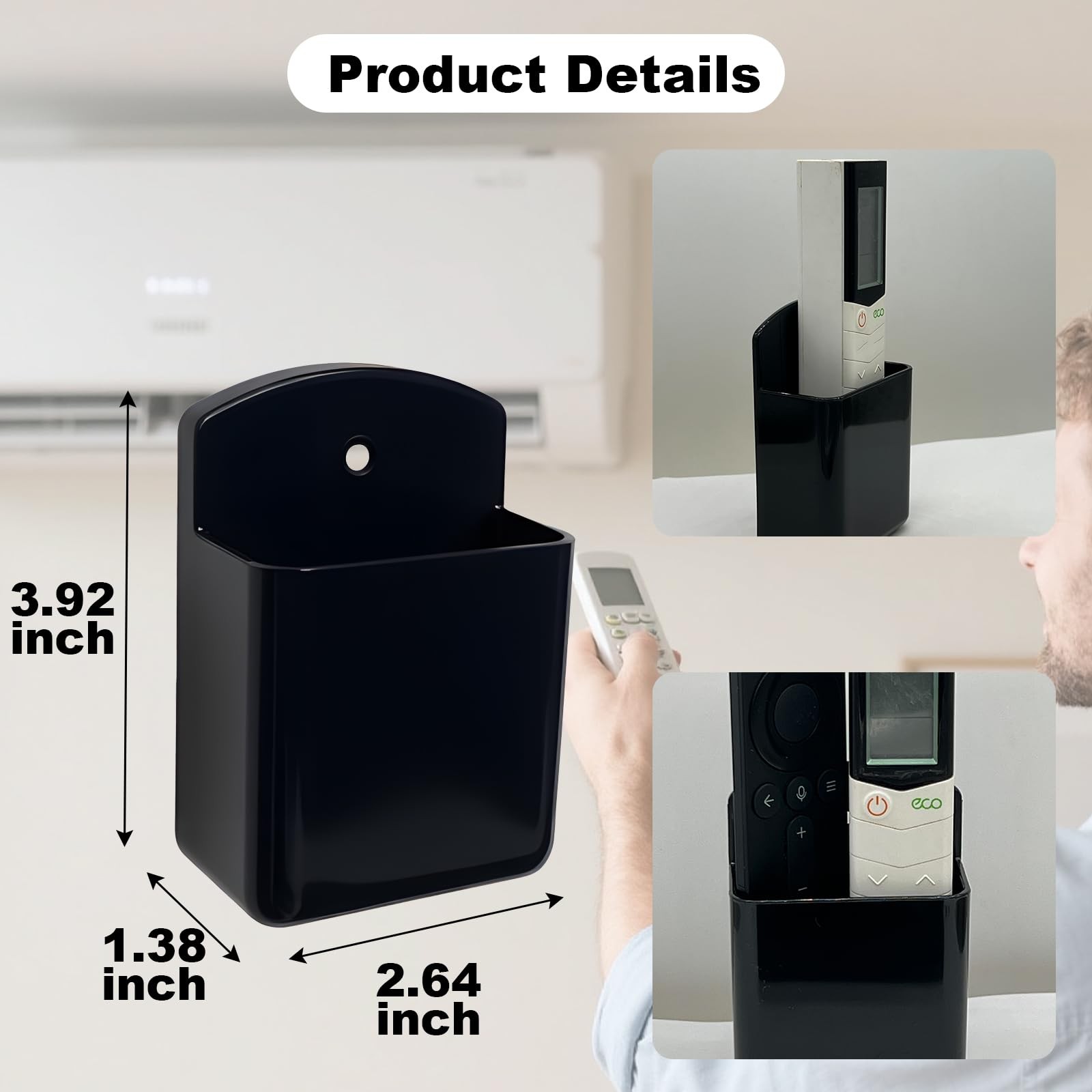 2Pcs Remote Holder Wall Mount, Remote Control Holder for AC TV, Wall Mount Box