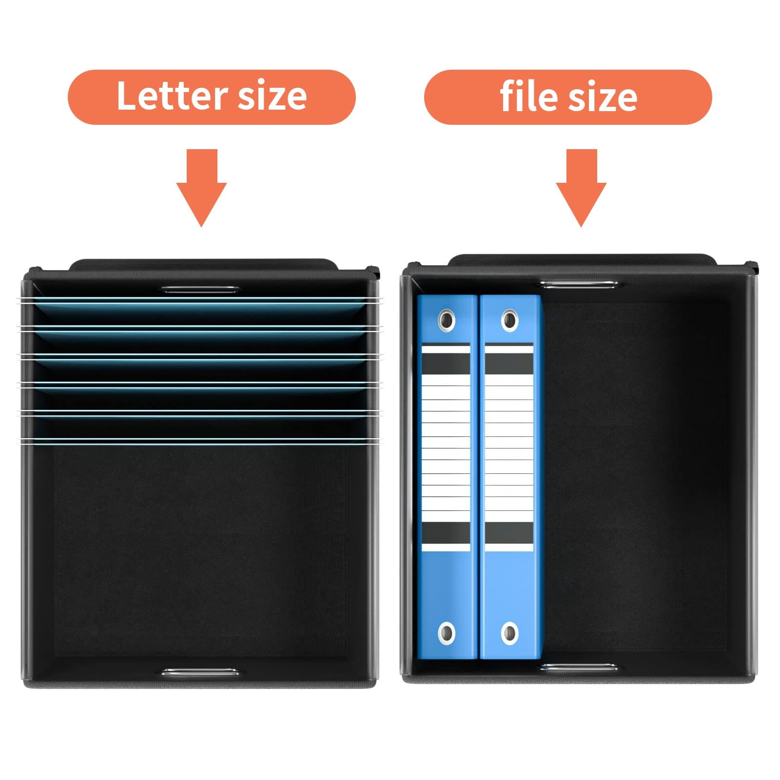 Huolewa File Organizer Box with 1 pack – without folders, Reddish Organge
