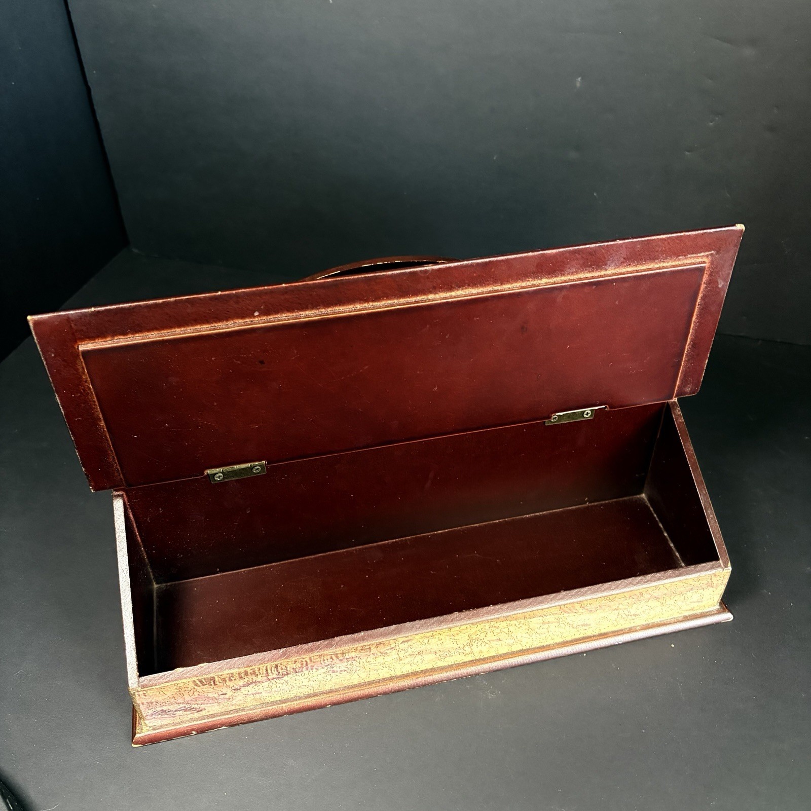 Vintage Woman Golfer Desk Organizer Mail Papers Letters Pens Holder Storage Box