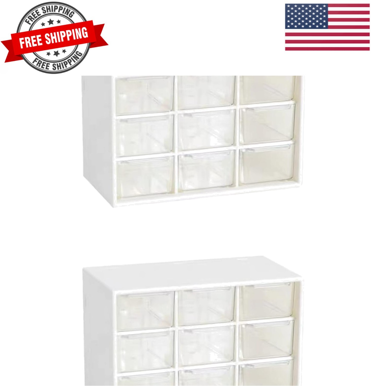 2PCS Small Drawer Organizer for Desk, Desktop Drawer Organizer with 9 Clear D…