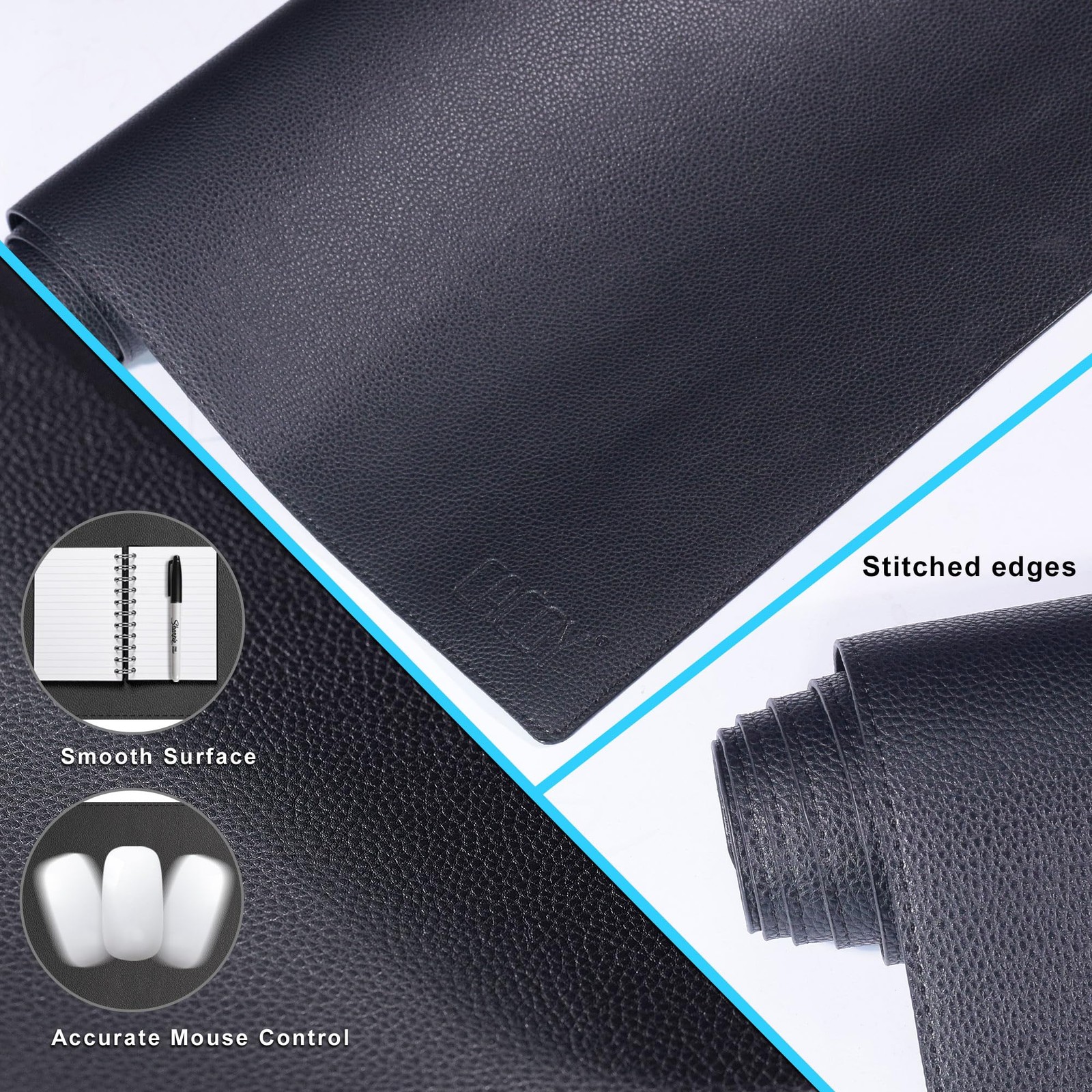 Cacoy 51 X 24 Leather Desk Mat Office Desk Blotters Large Computer Gaming Mouse