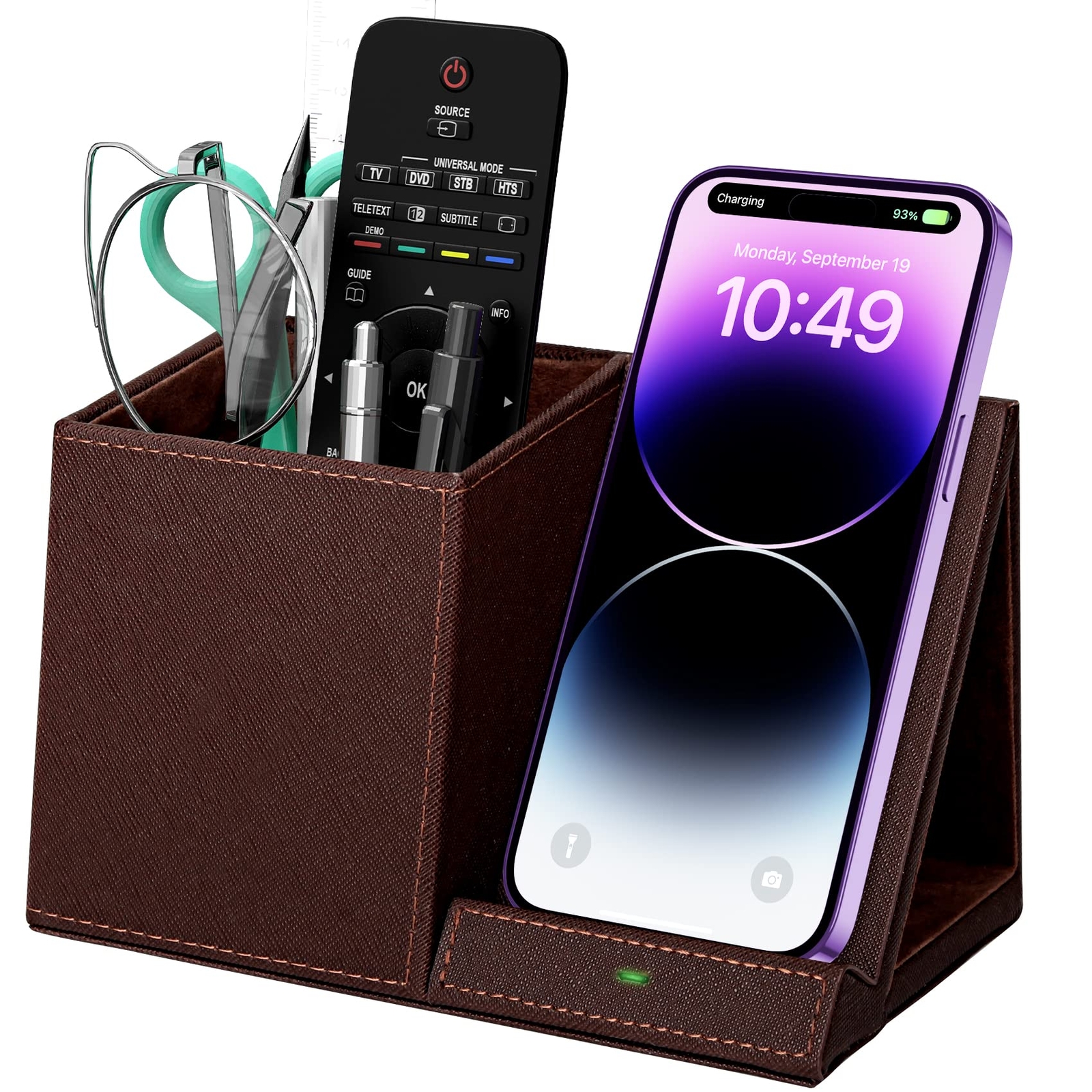 Desk Supplies Organizer Multifunctional Pencil Pen Holder With Wireless Charger