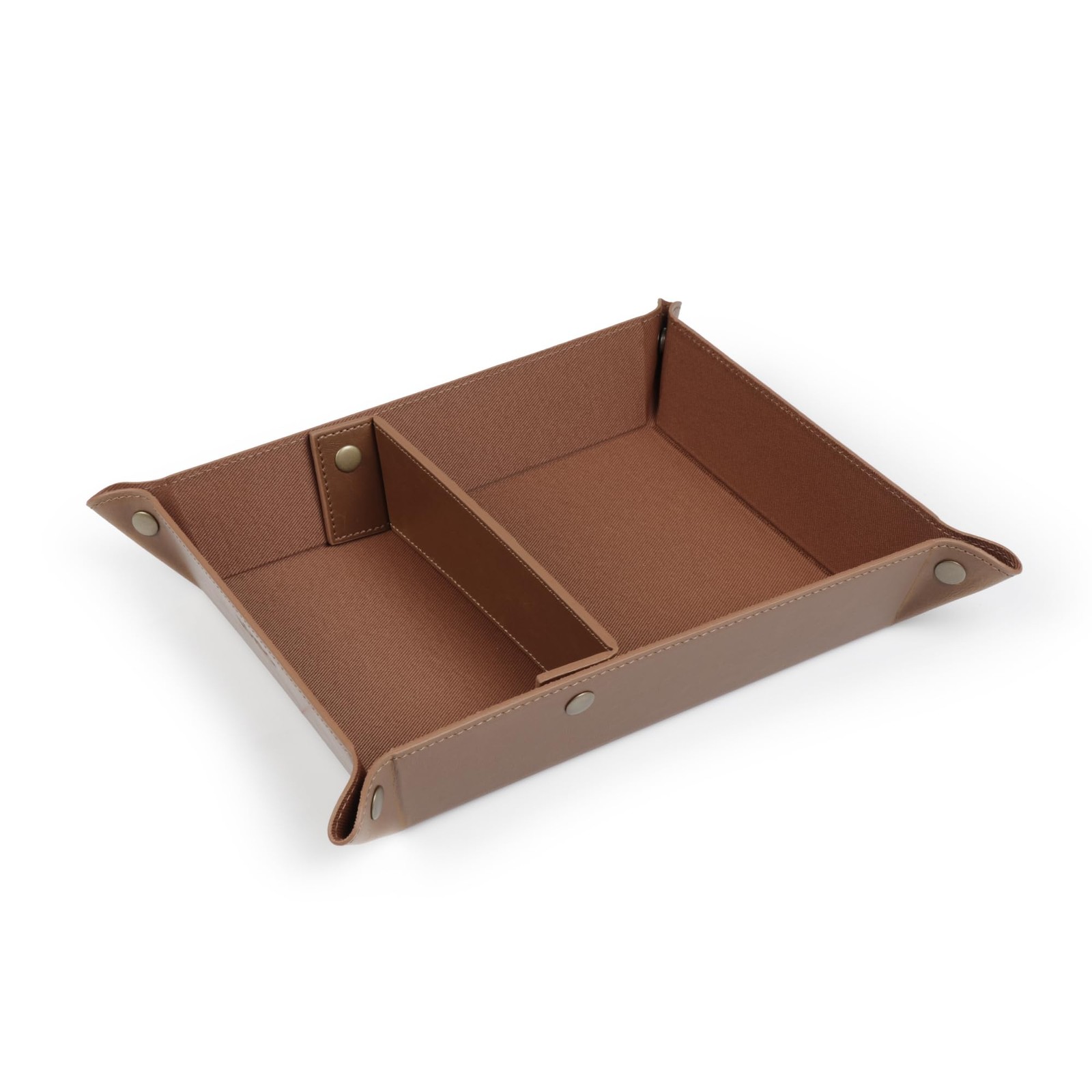 Londo Valet Tray OTTO201 9.45 x 7.87 in Light Brown PU Vegan Leather EDC