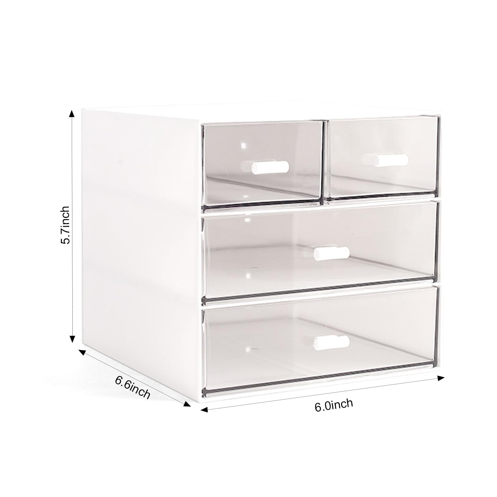 Marknor Makeup Organizer, Desk Organizer with 4 Drawers, Sundries White