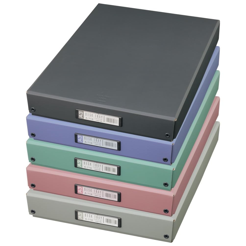 Lihit lab. Desk Tray, Tool Box, Document Storage, A3, Rose Pink A718 Momo