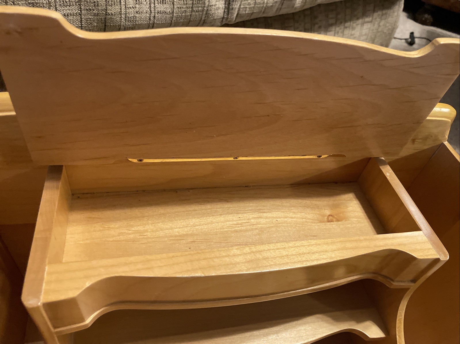 Wood Desk Top Organizer Wood Folder Paper Holder Two drawers. 15.5” W x 10.75 D