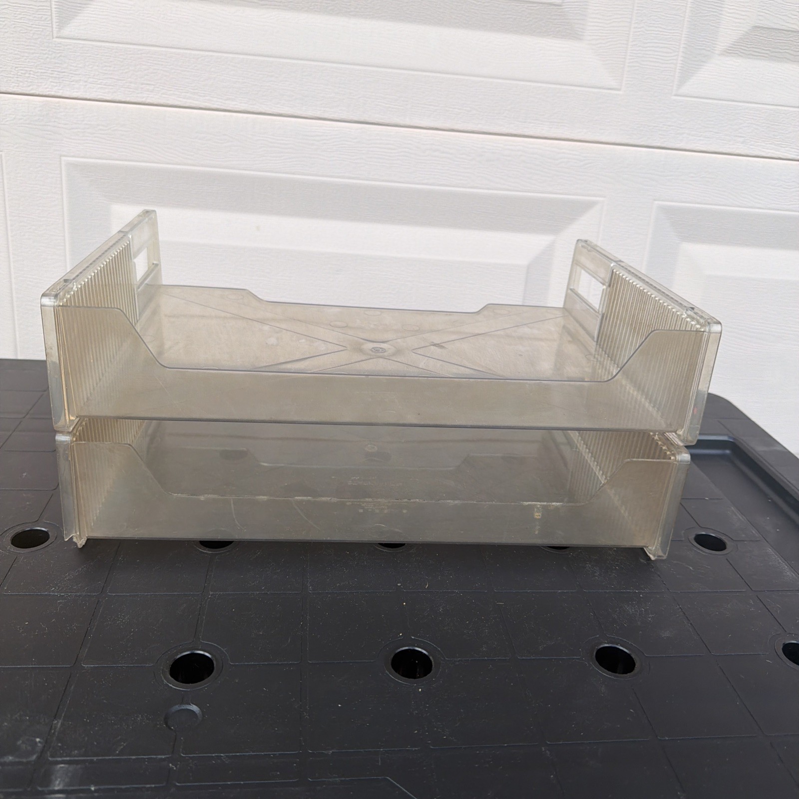 Vintage Paper Trays Lot of 2 Stackable Letter Organizers Eldon