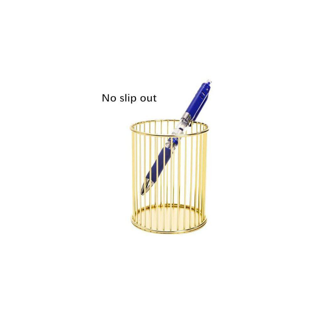4-Pack Golden Wire Metal Pencil Cup Cylindrical Desktop Organizer Pen Holder Mak