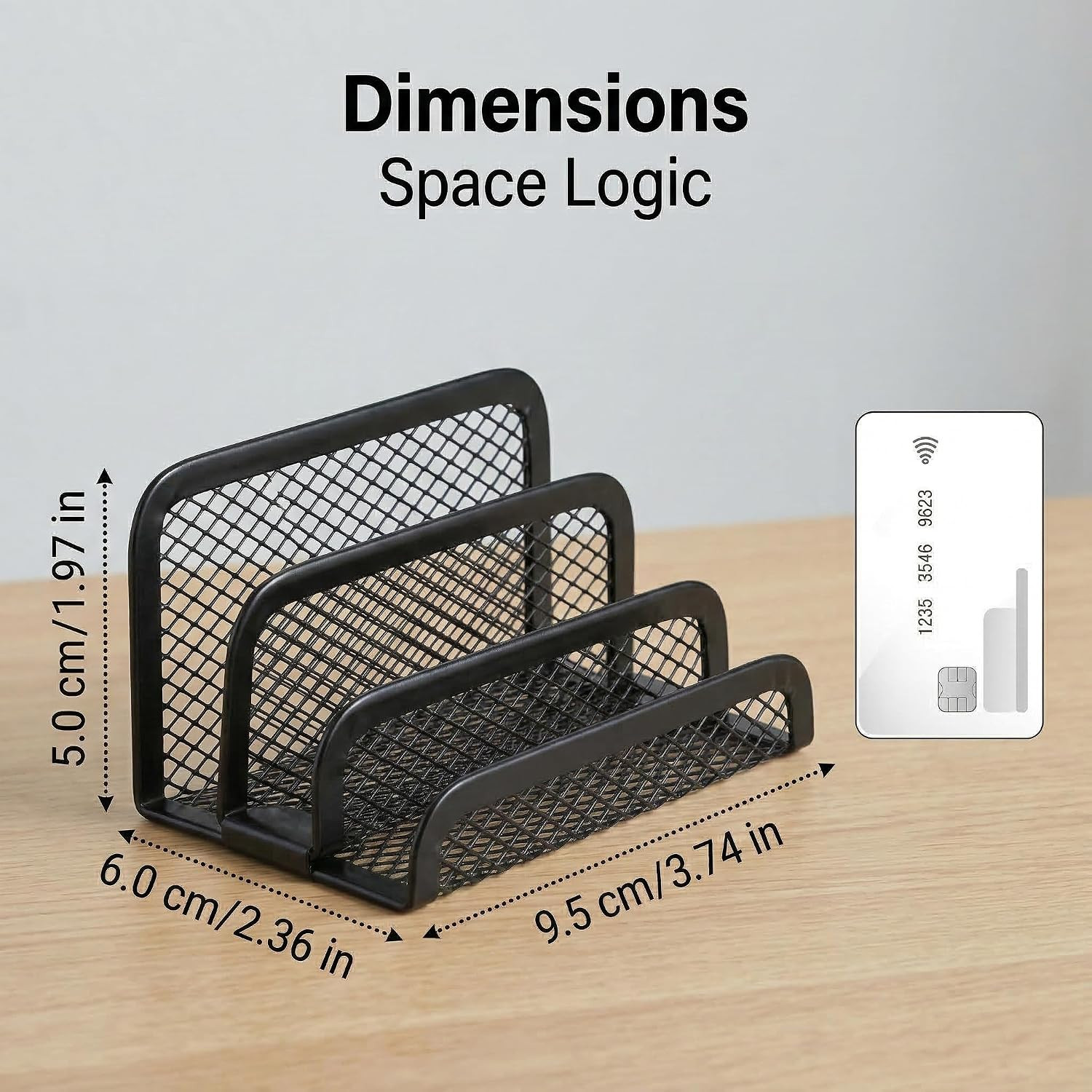 Mail Organizer for Desk, 3-Slot Mesh Metal Mail Holder Countertop, Letter Holder